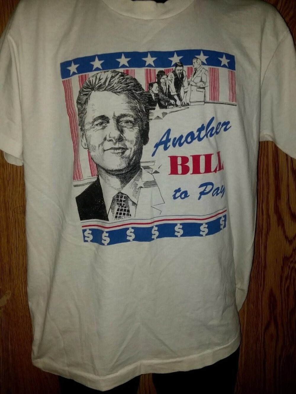 Vintage 90s Bill Clinton Another Bill To Pay Shirt Size Large